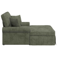 Produktbild för Chaise Lounge med Kjol med kudde Grön 157 x 91 x 91 cm ARES