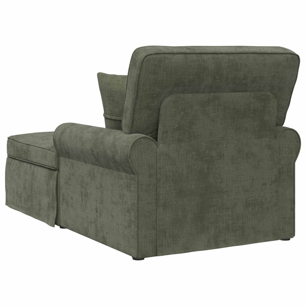 Produktbild för Chaise Lounge med Kjol med kudde Grön 157 x 91 x 91 cm ARES