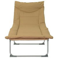 Produktbild för Hopfällbar solstol med kudde 2 pcs Beige