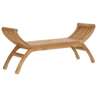 Produktbild för Trädgårdsbänk 2 -Seater 126 cm Massivt teakträ Naturlig