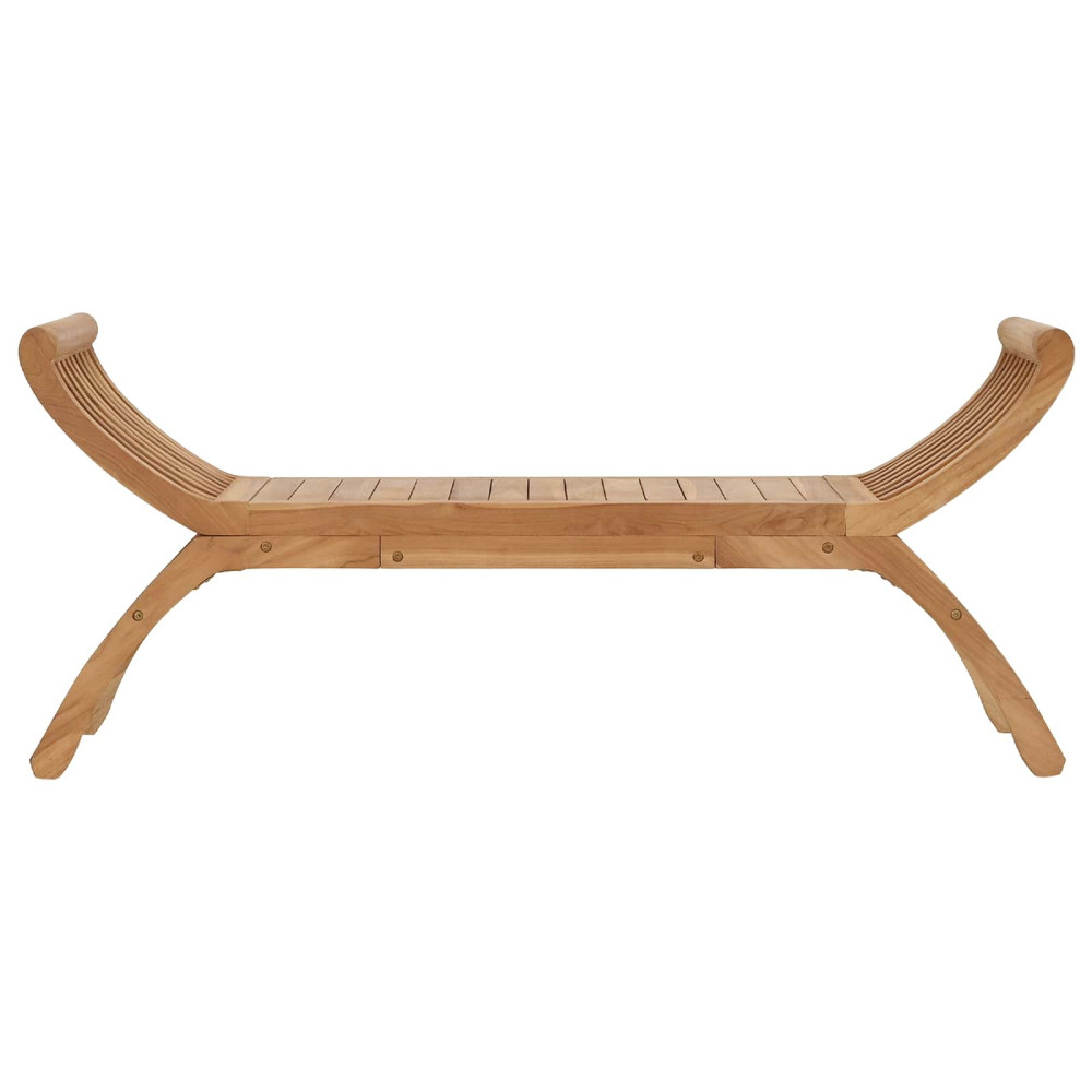 Produktbild för Trädgårdsbänk 2 -Seater 126 cm Massivt teakträ Naturlig