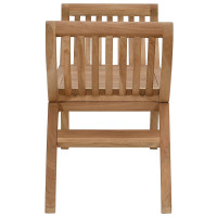 Produktbild för Trädgårdsbänk 2 -Seater 126 cm Massivt teakträ Naturlig