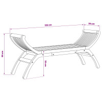Produktbild för Trädgårdsbänk 2 -Seater 126 cm Massivt teakträ Naturlig
