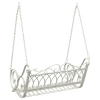 Produktbild för Gungbänk Stål 109 x 75 x 59 cm Antik vit