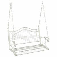 Produktbild för Gungbänk Stål 115 x 61 x 63 cm Antik vit