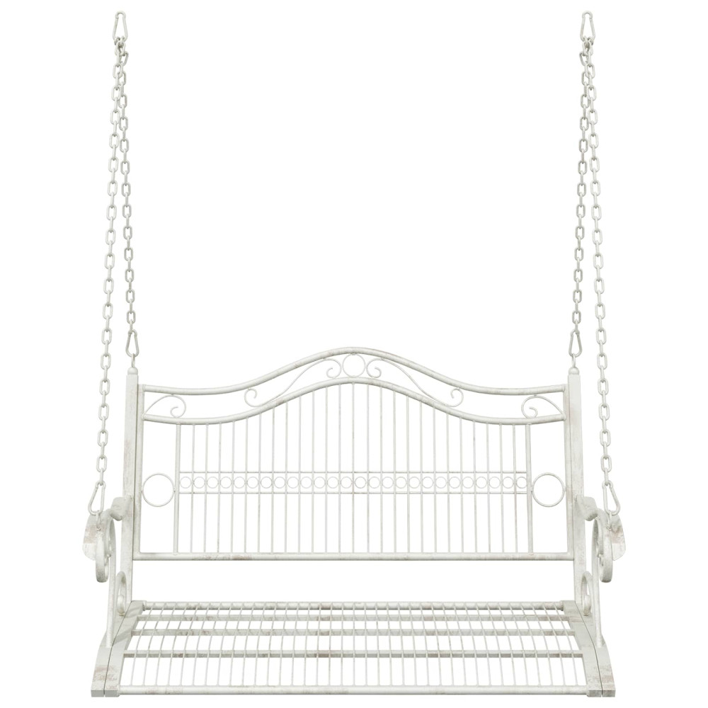 Produktbild för Gungbänk Stål 115 x 61 x 63 cm Antik vit