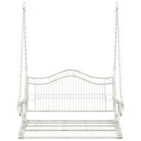 Produktbild för Gungbänk Stål 115 x 61 x 63 cm Antik vit