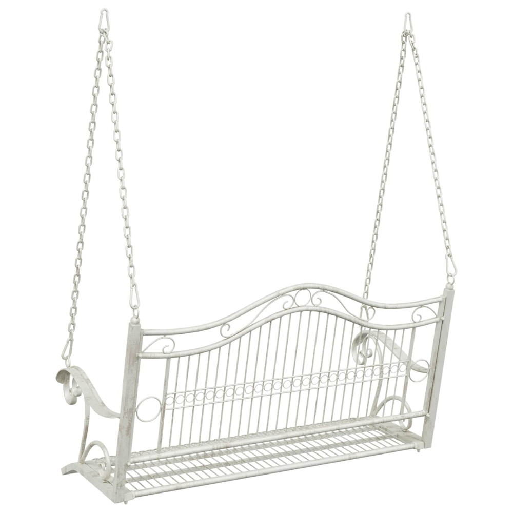 Produktbild för Gungbänk Stål 115 x 61 x 63 cm Antik vit
