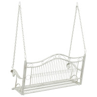 Produktbild för Gungbänk Stål 115 x 61 x 63 cm Antik vit