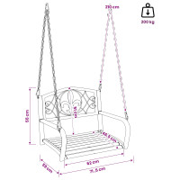 Produktbild för Gungbänk Stål 71,5 x 59 x 55 cm Antik vit