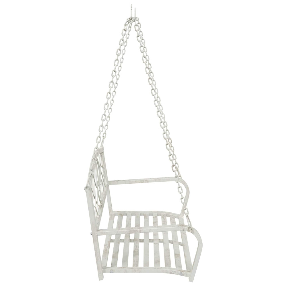 Produktbild för Gungbänk Stål 110,5 x 59 x 55 cm Antik vit