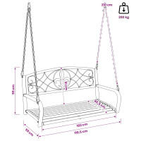 Produktbild för Gungbänk Stål 110,5 x 59 x 55 cm Antik vit