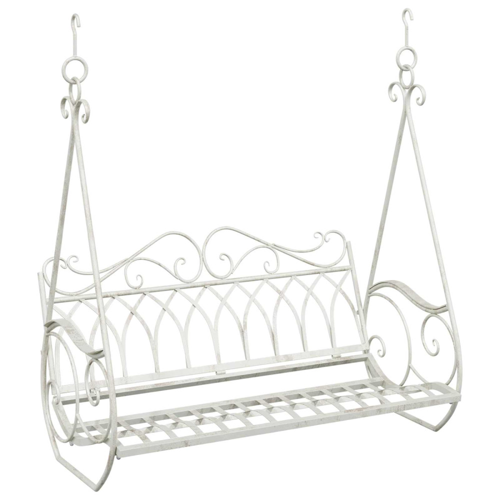 Produktbild för Gungbänk Stål 112 x 60 x 126,5 cm Antik vit