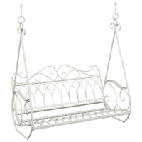 Produktbild för Gungbänk Stål 112 x 60 x 126,5 cm Antik vit