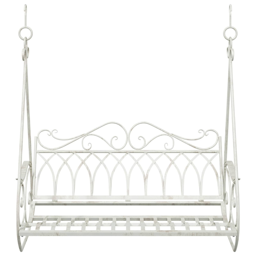 Produktbild för Gungbänk Stål 112 x 60 x 126,5 cm Antik vit