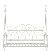 Produktbild för Gungbänk Stål 112 x 60 x 126,5 cm Antik vit