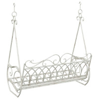 Produktbild för Gungbänk Stål 112 x 60 x 126,5 cm Antik vit