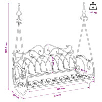 Produktbild för Gungbänk Stål 112 x 60 x 126,5 cm Antik vit