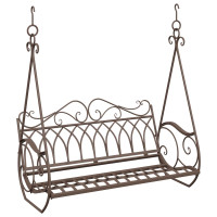 Produktbild för Gungbänk Stål 112 x 60 x 126,5 cm Antikbrun