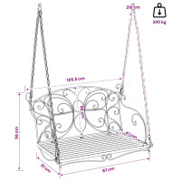 Produktbild för Gungbänk Stål 105,5 x 61 x 56 cm Antik vit