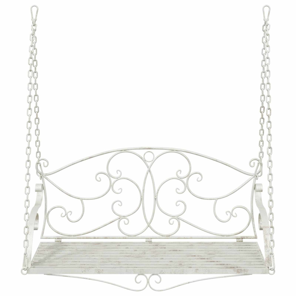 Produktbild för Gungbänk Stål 110 x 52,5 x 47 cm Antik vit