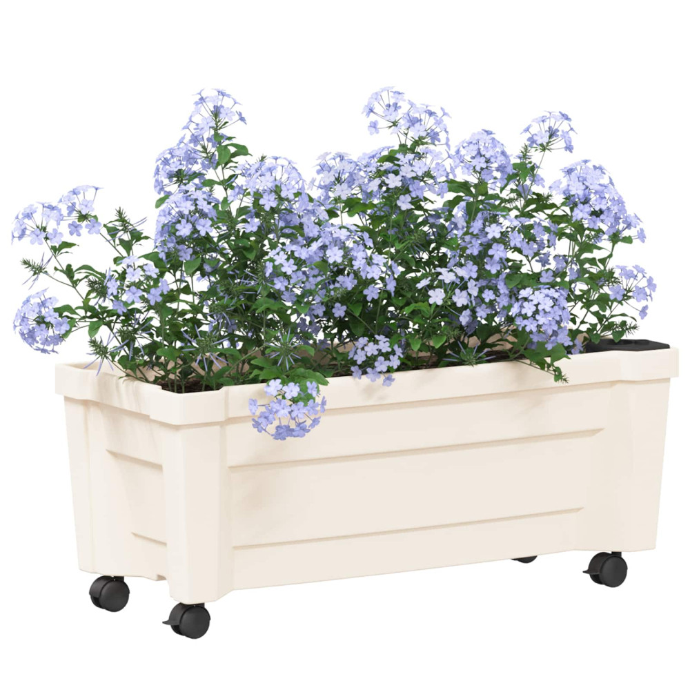 Produktbild för Calypso planta med hjul Vit 79 x 35 x 33 cm PP