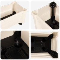 Produktbild för Calypso planta med hjul Vit 79 x 35 x 33 cm PP