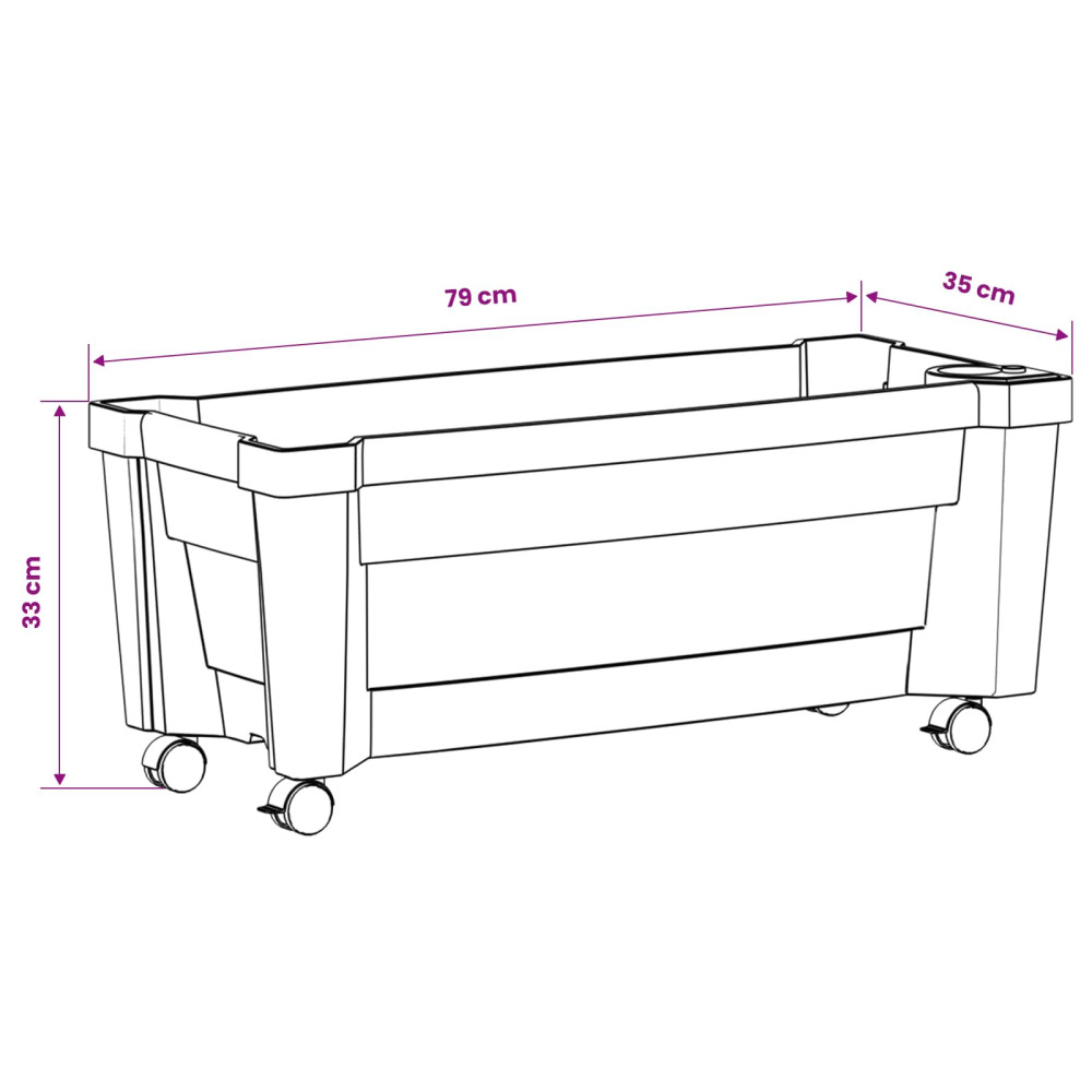 Produktbild för Calypso planta med hjul Vit 79 x 35 x 33 cm PP