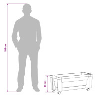 Produktbild för Calypso planta med hjul Vit 79 x 35 x 33 cm PP