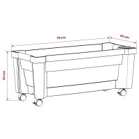 Produktbild för Calypso planta med hjul Antracit 79 x 35 x 33 cm PP