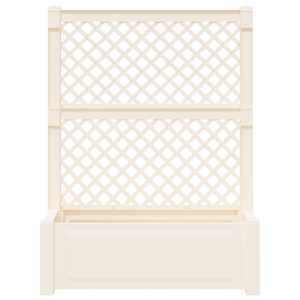 Produktbild för Stort planter med spaljé Vit 99,5 x 43 x 133,5 cm PP