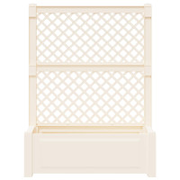 Produktbild för Stort planter med spaljé Vit 99,5 x 43 x 133,5 cm PP