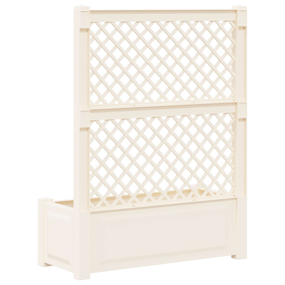 Produktbild för Stort planter med spaljé Vit 99,5 x 43 x 133,5 cm PP