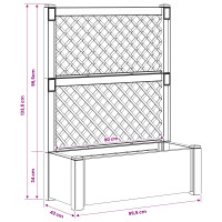 Produktbild för Stort planter med spaljé Vit 99,5 x 43 x 133,5 cm PP