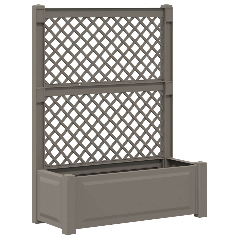 Produktbild för Stort planter med spaljé Grå 99,5 x 43 x 133,5 cm PP