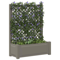 Produktbild för Stort planter med spaljé Grå 99,5 x 43 x 133,5 cm PP