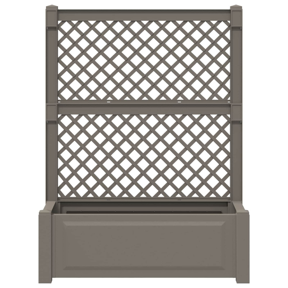 Produktbild för Stort planter med spaljé Grå 99,5 x 43 x 133,5 cm PP