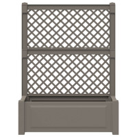 Produktbild för Stort planter med spaljé Grå 99,5 x 43 x 133,5 cm PP
