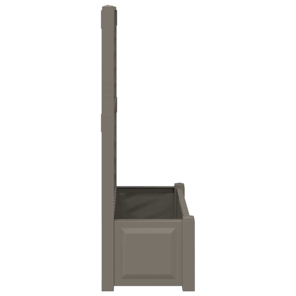 Produktbild för Stort planter med spaljé Grå 99,5 x 43 x 133,5 cm PP