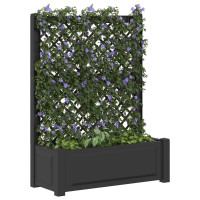 Produktbild för Stort planter med spaljé Antracit 99,5 x 43 x 133,5 cm PP