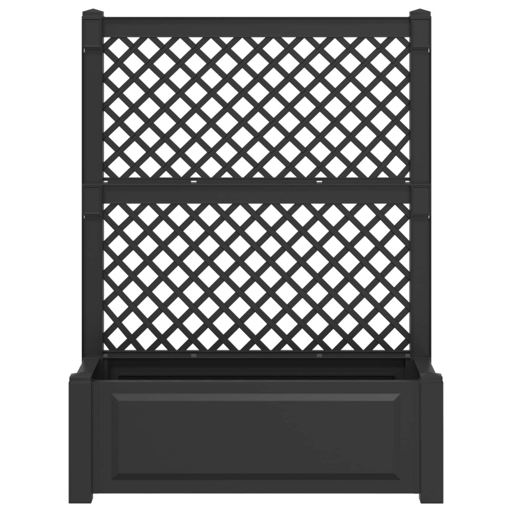 Produktbild för Stort planter med spaljé Antracit 99,5 x 43 x 133,5 cm PP