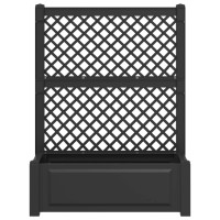 Produktbild för Stort planter med spaljé Antracit 99,5 x 43 x 133,5 cm PP
