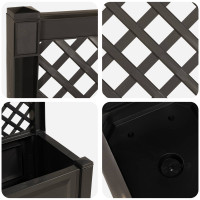 Produktbild för Stort planter med spaljé Antracit 99,5 x 43 x 133,5 cm PP