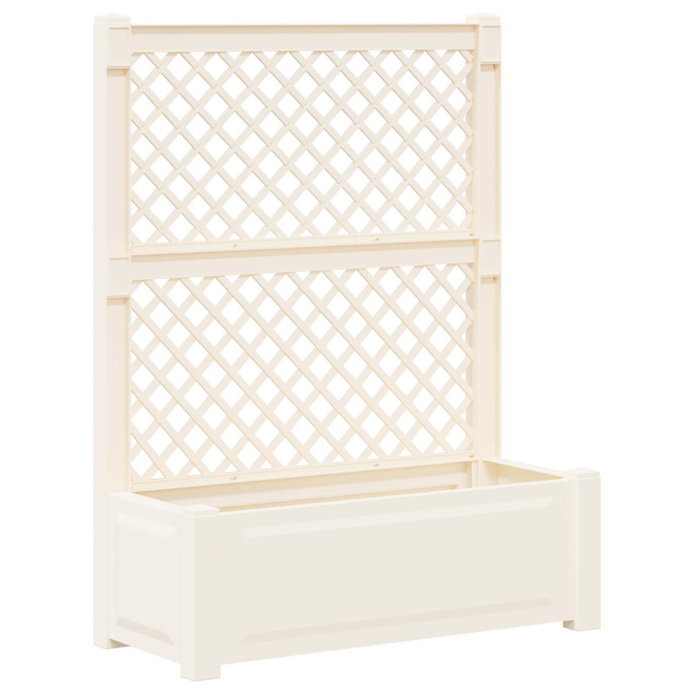 Produktbild för Stort planter med spaljé 2 pcs Vit 143 x 143 x 133,5 cm PP