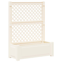Produktbild för Stort planter med spaljé 2 pcs Vit 143 x 143 x 133,5 cm PP