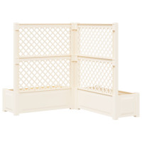 Produktbild för Stort planter med spaljé 2 pcs Vit 143 x 143 x 133,5 cm PP