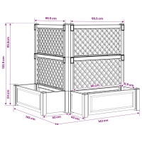 Produktbild för Stort planter med spaljé 2 pcs Antracit 143 x 143 x 133,5 cm PP