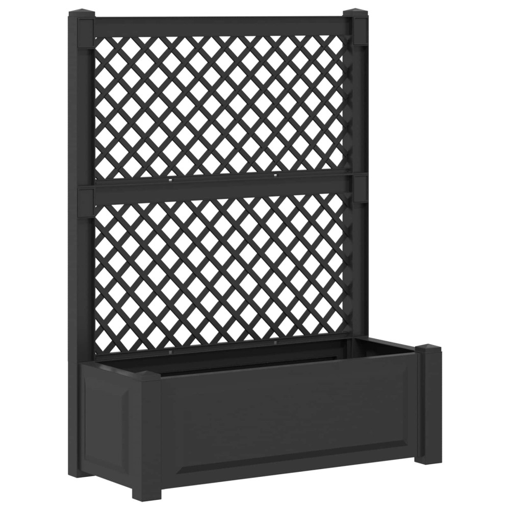 Produktbild för Stort planter med spaljé 2 pcs Antracit 143 x 143 x 133,5 cm PP