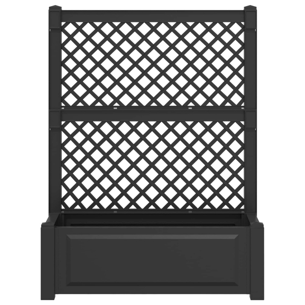Produktbild för Stort planter med spaljé 2 pcs Antracit 143 x 143 x 133,5 cm PP