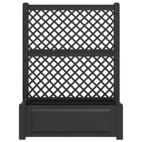 Produktbild för Stort planter med spaljé 2 pcs Antracit 143 x 143 x 133,5 cm PP